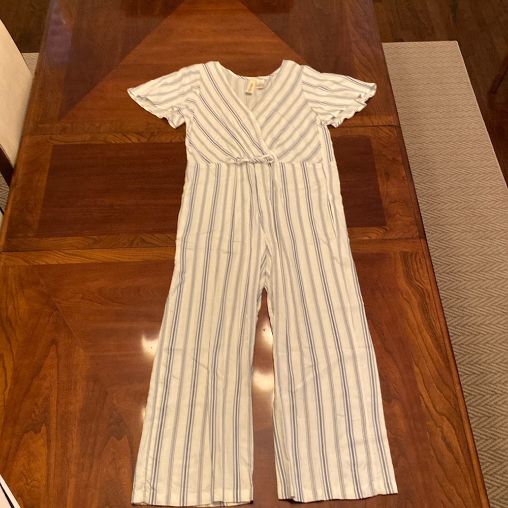 Blue and white romper- Long Length- Size M- Brand: Mimi Chica